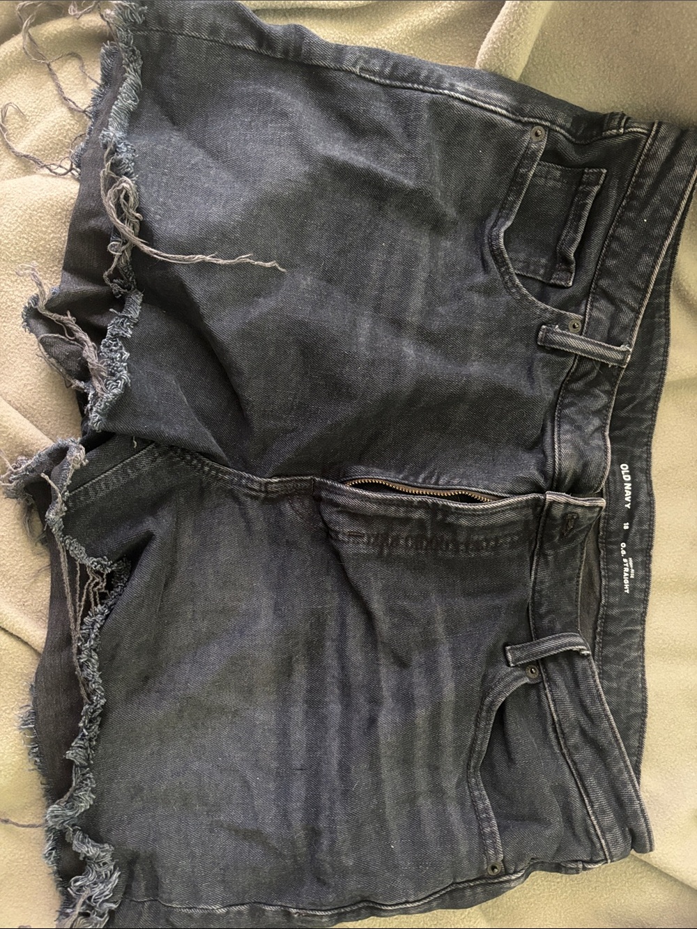 Old Navy Black Frayed Hem Denim Shorts